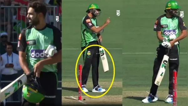 টাইমড আউটের শঙ্কায় প্যাড ছাড়াই নেমে পড়েন হারিস