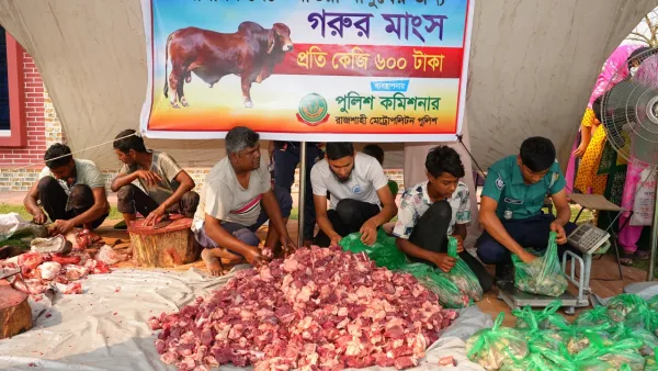 ৬০০ টাকা কেজিতে গরুর মাংস বিক্রি করছে পুলিশ