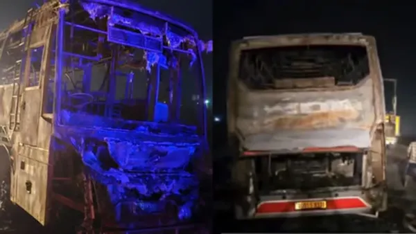 গভীর রাতে যাত্রীবাহী বাসে আগুন, ৮ জনের মৃত্যু