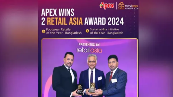 দুই ক্যাটাগরিতে ‘রিটেইল এশিয়া অ্যাওয়ার্ডস ২০২৪’ জিতল এপেক্স ফুটওয়্যার