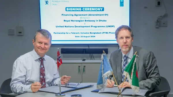 শান্তিপূর্ণ বাংলাদেশ গড়তে নরওয়ে ও ইউএনডিপির চুক্তি