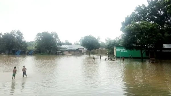 পীরগঞ্জে হাঁটু পানি ভেঙে স্কুলে আসছে শিক্ষার্থীরা, ব্যাহত হচ্ছে শিক্ষা কার্যক্রম