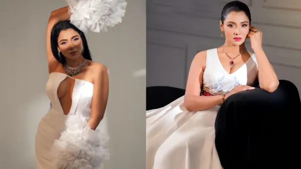 শুভ্র পোশাকে আবেদনময়ী রুনা খান