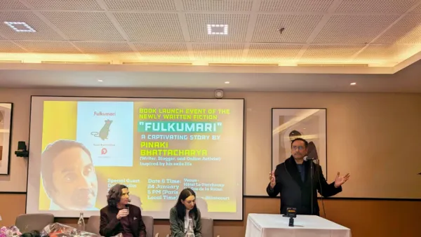 প্যারিসে উন্মোচিত হলো পিনাকী ভট্টাচার্যের বই ‘ফুলকুমারী’