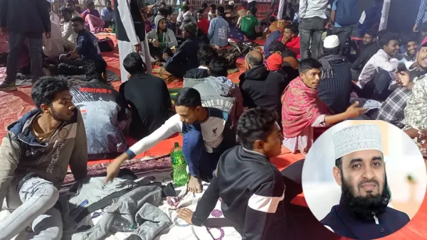 আজহারীর মাহফিলের আগের রাতেই মাঠ কানায় কানায় পূর্ণ