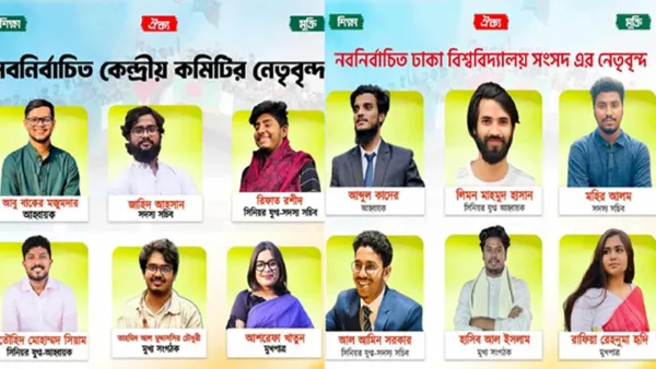 নতুন ছাত্রসংগঠনের নেতৃত্বে যারা 