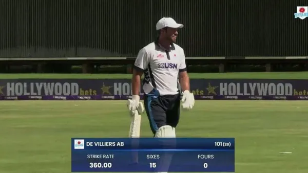কোনো চার নেই, ১৫ ছক্কায় ডি ভিলিয়ার্সের ২৮ বলে ১০১
