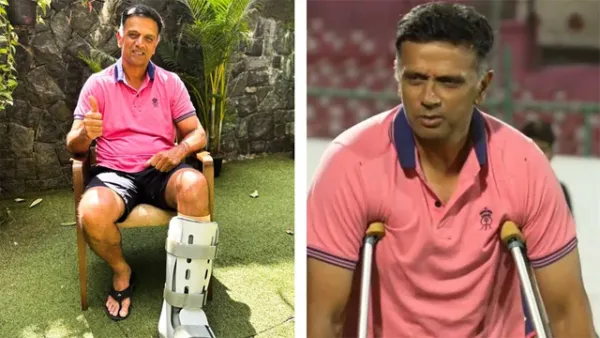 যে কারণে ক্রাচে ভর করে হাঁটছেন দ্রাবিড়