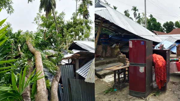 লালমনিরহাটে কালবৈশাখীর তাণ্ডবে লন্ডভন্ড দুই শতাধিক ঘরবাড়ি