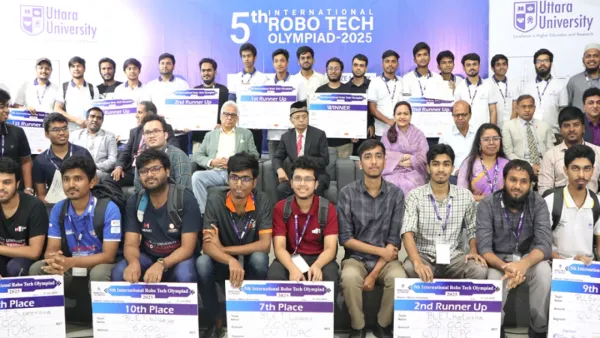 উত্তরা ইউনিভার্সিটিতে পঞ্চম আন্তর্জাতিক রোবো টেক অলিম্পিয়াড ২০২৫ অনুষ্ঠিত