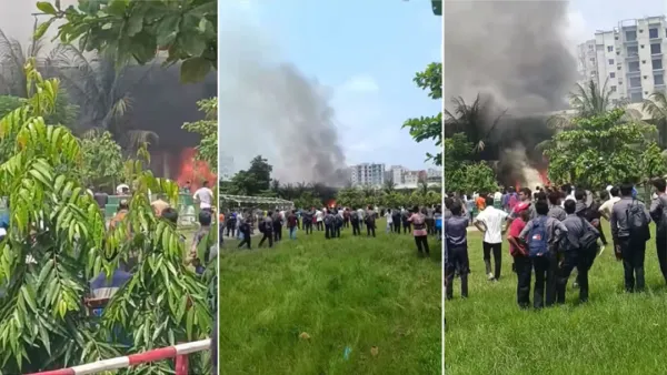 ‘হঠাৎ একটা বড় আওয়াজ হলো, তাকিয়ে দেখি ধোঁয়া উঠছে’