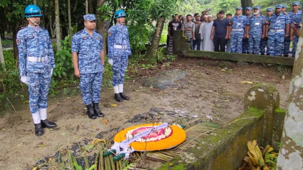 বিমান দুর্ঘটনায় নিহত সায়ানের কবরে বিমানবাহিনীর শ্রদ্ধা 