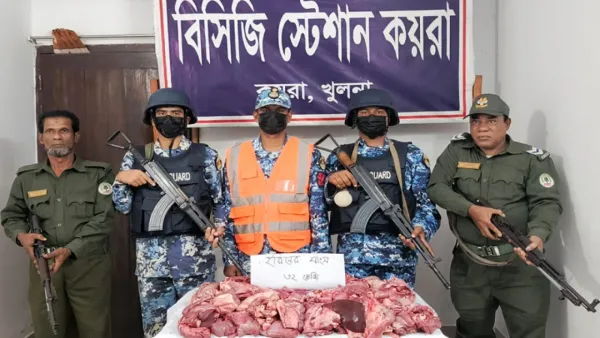 সুন্দরবনের পাতাখালি থেকে ৩২ কেজি হরিণের মাংস জব্দ 