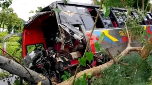 গোপালগঞ্জে বাস খাদে পড়ে আহত ২০