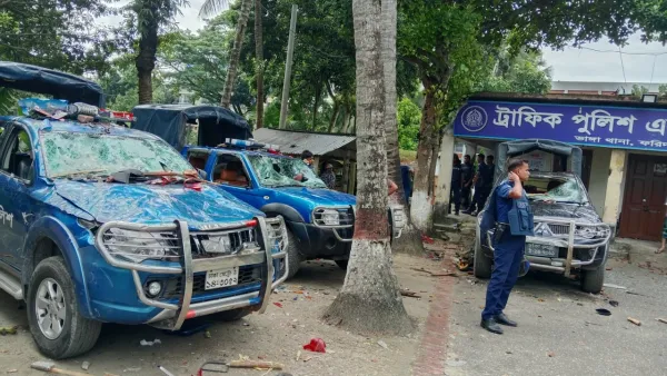 ভাঙ্গা উপজেলা-থানায় হামলা, ভাঙচুর-আগুন