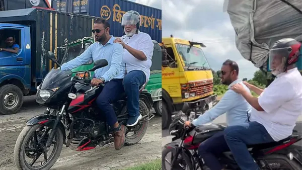 তীব্র যানজটে বাধ্য হয়ে মোটরসাইকেলে গন্তব্যে গেলেন উপদেষ্টা