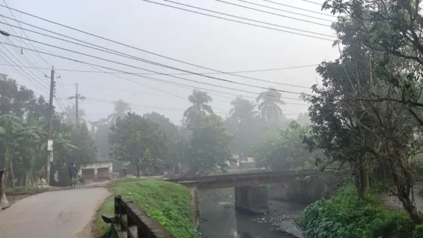 রাজশাহীতে ভোরের কুয়াশায় শীতের বার্তা
