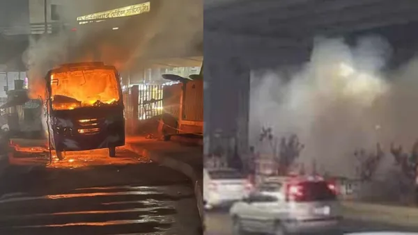 রামপুরায় বাসে আগুন, পল্লবীতে ককটেল বিস্ফোরণ