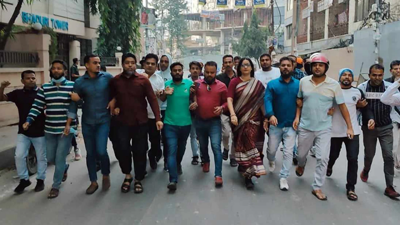 নিপুণের নেতৃত্বে রাজধানীতে অবরোধ সমর্থনে বিএনপির মিছিল