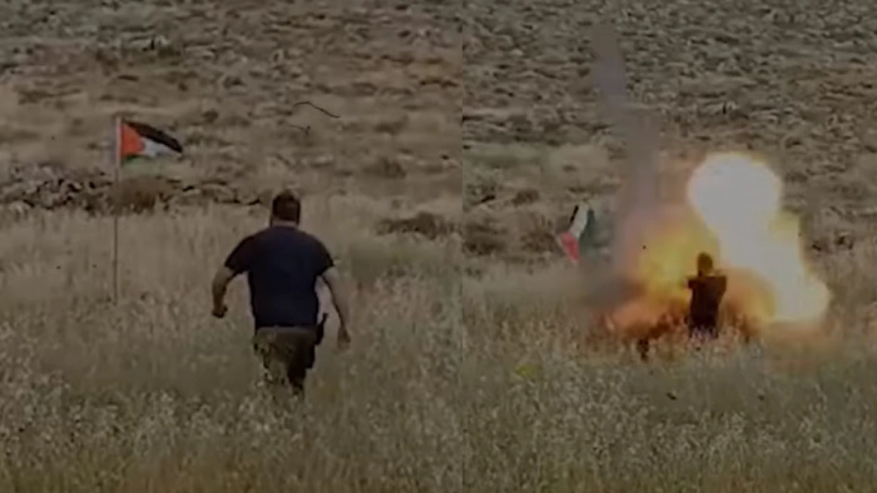 ফিলিস্তিনের পতাকা দেখেই লাথি, সঙ্গে সঙ্গে বিস্ফোরণ (ভিডিও)