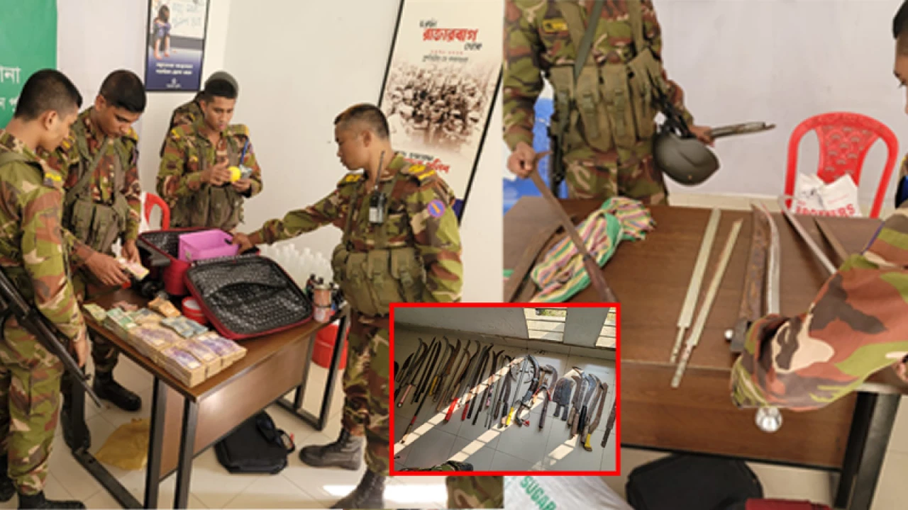 বস্তিতে অভিযান: আটক হওয়া ব্যক্তিদের পুলিশে হস্তান্তর