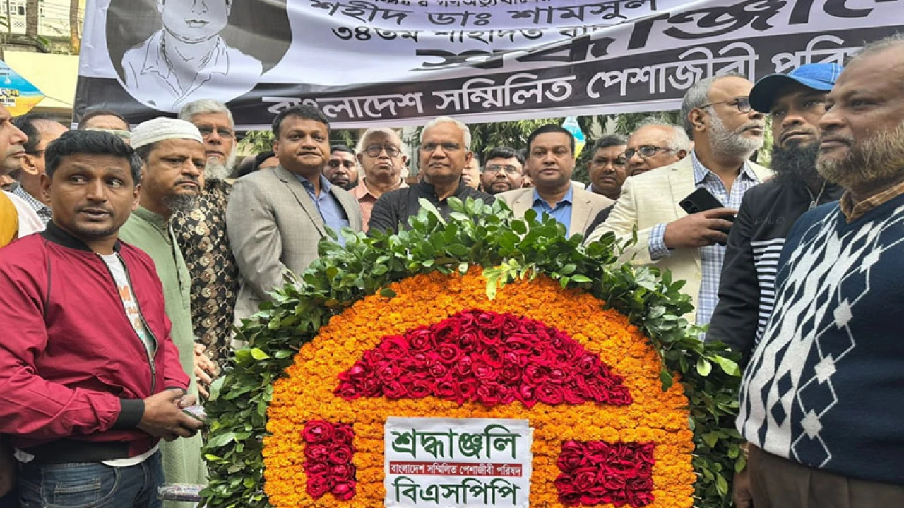 শহীদ ডা. মিলনের সমাধিতে পেশাজীবী পরিষদের শ্রদ্ধা