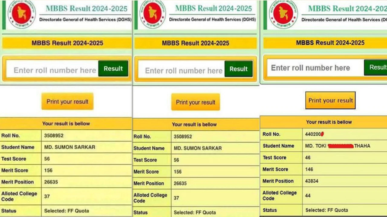 ৪১ নম্বর পেয়েও কোটায় মেডিকেলে ভর্তি, সমালোচনার ঝড়