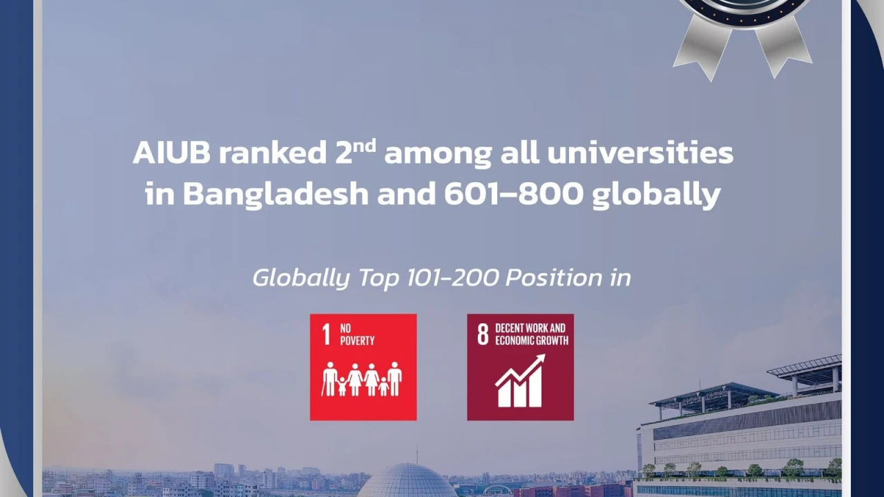 টাইমস হায়ার এডুকেশন ইমপ্যাক্ট র‌্যাঙ্কিংয়ে দেশের দ্বিতীয় সেরা প্রতিষ্ঠান এআইইউবি 