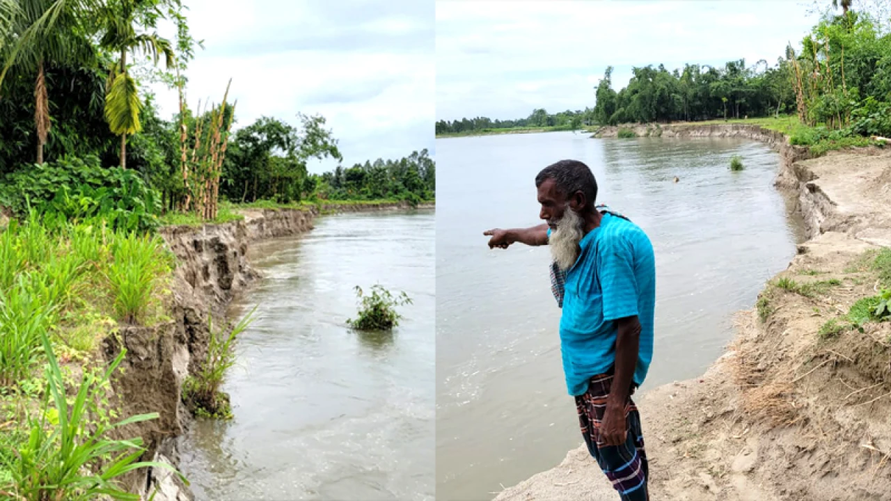 নদীগর্ভে অর্ধশতাধিক ঘরবাড়ি, হুমকিতে আরও পাঁচ শতাধিক