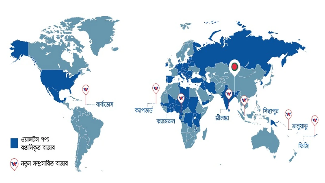 গত অর্থবছরে নতুন ৭টি দেশে সম্প্রসারিত হয়েছে ওয়ালটন পণ্য