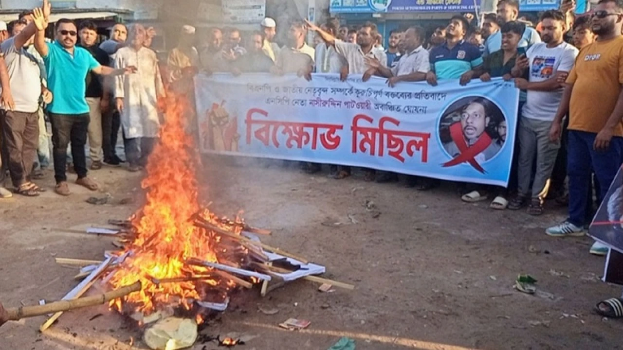 নাসীরুদ্দীন পাটোয়ারীকে নিজ উপজেলায় অবাঞ্ছিত ঘোষণা, কুশপুত্তলিকা দাহ