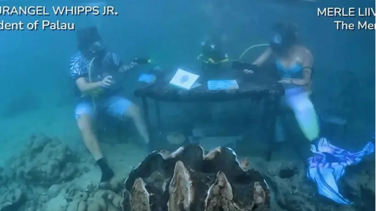 পানির নিচে সাক্ষাৎকার দিলেন যে প্রেসিডেন্ট