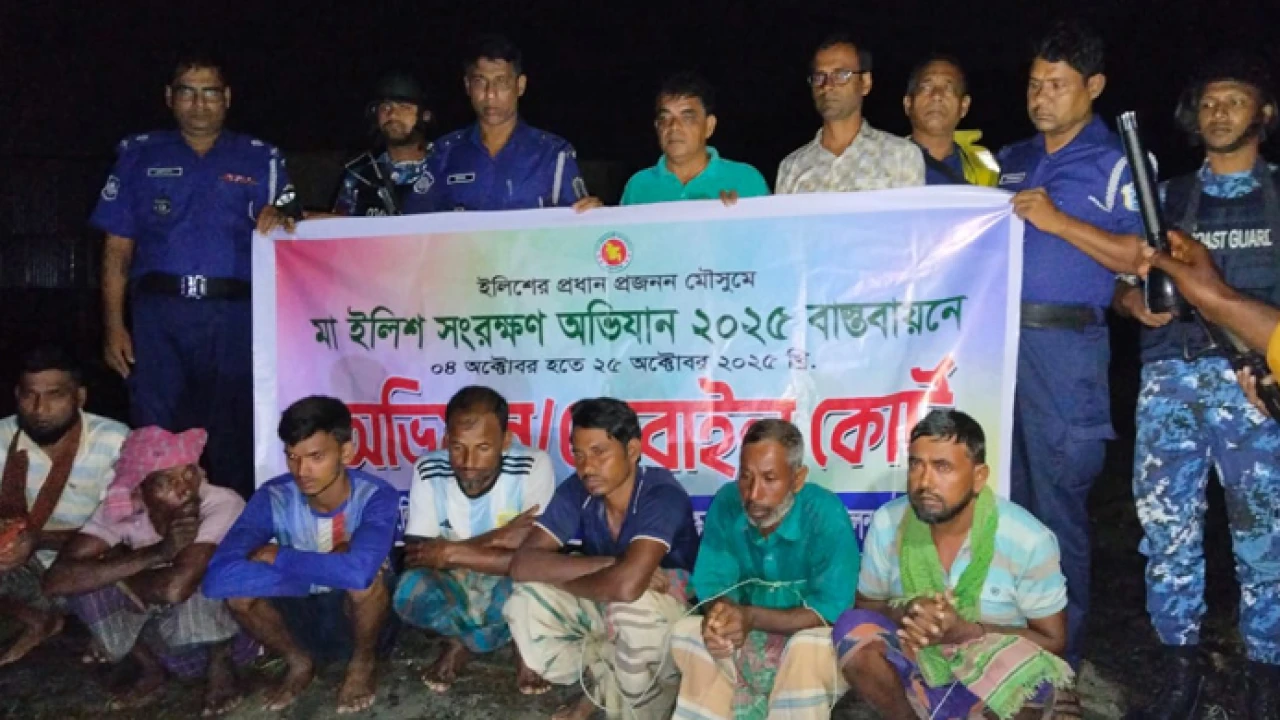 মা ইলিশ ধরায় ১১ জেলেকে কারাদণ্ড