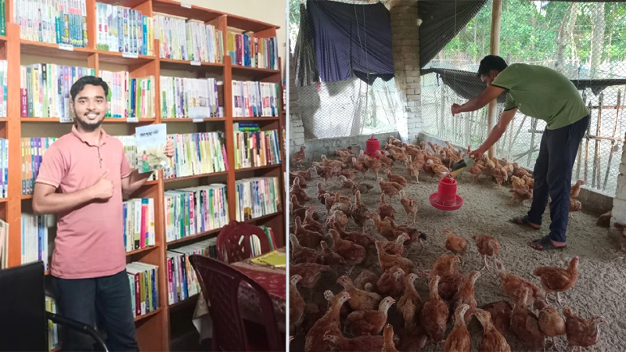 মুরগির খামারে কাজ করেই গড়ে তুলেছেন পাঠাগার
