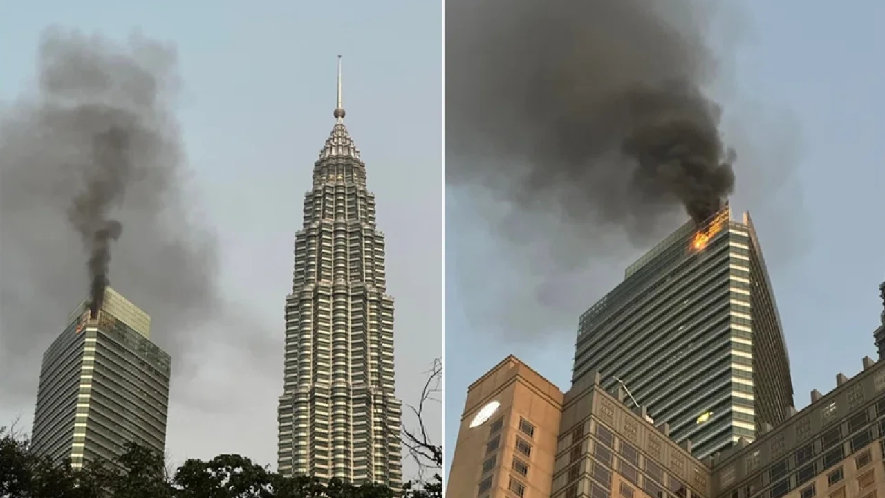 মালয়েশিয়ার বিখ্যাত পেট্রোনাস টাওয়ারে আগুন