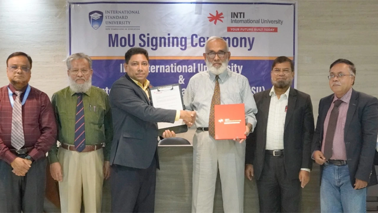 ইন্টারন্যাশনাল স্ট্যান্ডার্ড ইউনিভার্সিটি ও মালয়েশিয়ার আইএনটিআই ইউনিভার্সিটি মধ্যে সমঝোতা স্মারক স্বাক্ষর
